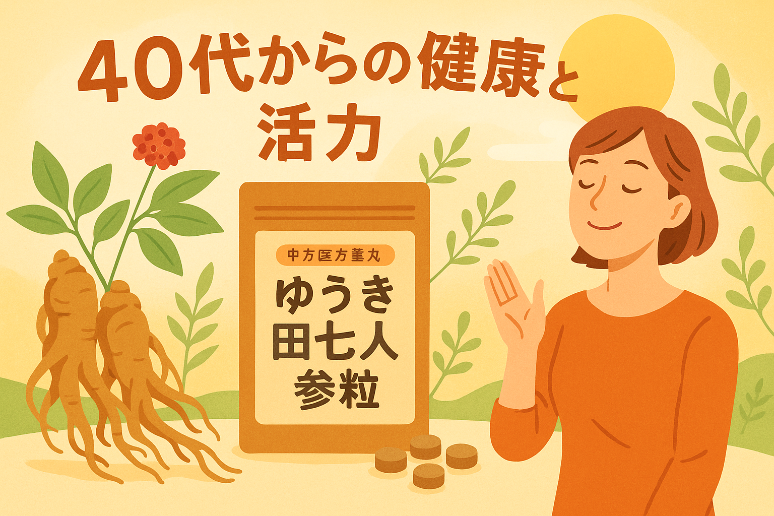 40代からの「なんとなく不調」に、東洋漢方の名薬「ゆうき田七人参粒」