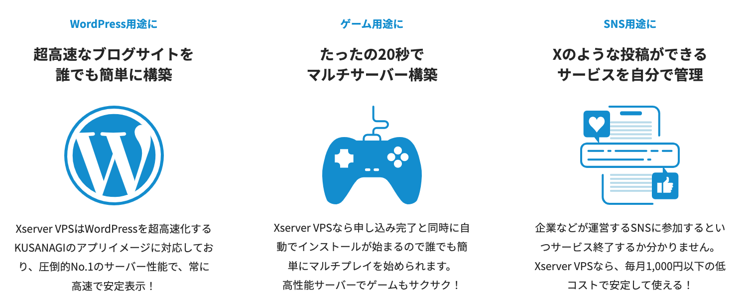 XserverVPS特徴